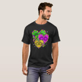 Mardi Gras Heart Fleur De Lys Jester Hat Carnival T-shirt (Voorkant volledig)