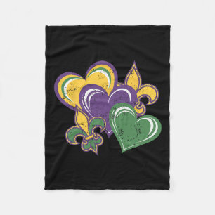 Mardi Gras Hearts Cute Outfit Women Girls Kinder T Fleece Deken