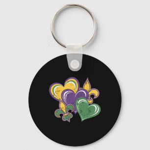 Mardi Gras Hearts Cute Outfit Women Girls Kinder T Sleutelhanger