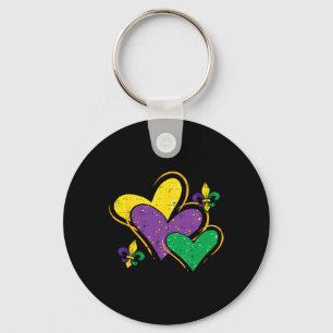 Mardi Gras Hearts Cute Outfit Women Girls Kinder T Sleutelhanger