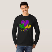 Mardi Gras Hearts Love Mardi Gras Fleur De Lys Fes T-shirt (Voorkant volledig)