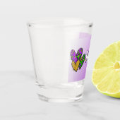 Mardi Gras Hearts Shot Glas (Links)