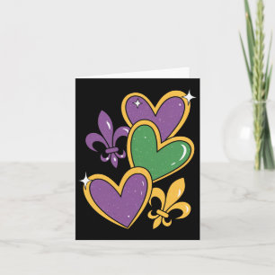Mardi Gras Hearts Vrouwen Meisjes Kinder Peuter Kaart