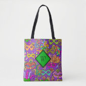 Mardi Gras heldere maskerade maskers monogram Tote Bag (Voorkant)
