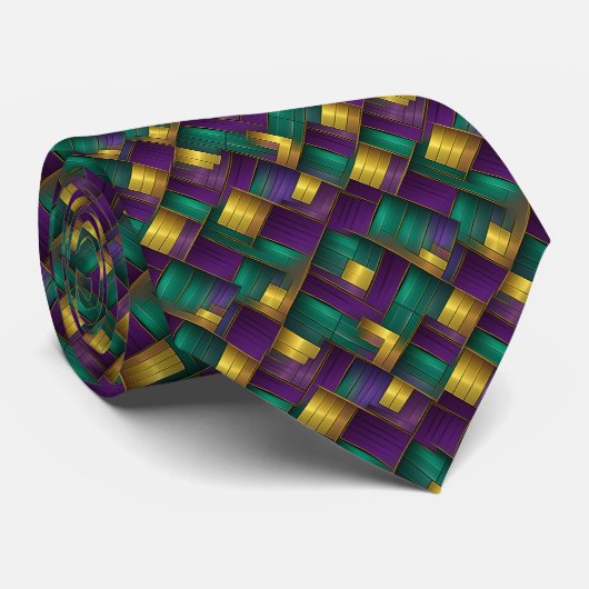 Mardi Gras heren stropdas (Opgerold)