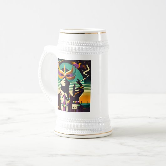 Mardi Gras Het Roken Man Bierpul (Voorkant links)