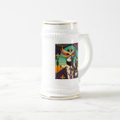 Mardi Gras Het Roken Man Bierpul (Voorkant rechts)