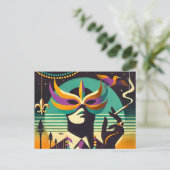Mardi Gras Het Roken Man Briefkaart (Staand voorkant)