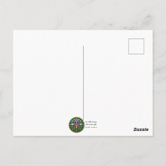 Mardi Gras Het Roken Man Briefkaart (Achterkant)