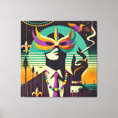 Mardi Gras Het Roken Man Canvas Afdruk (Voorkant)