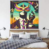 Mardi Gras Het Roken Man Canvas Afdruk (Insitu (Slaapkamer))