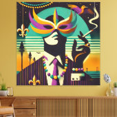 Mardi Gras Het Roken Man Canvas Afdruk (Insitu (Woonkamer))