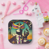 Mardi Gras Het Roken Man Papieren Bordje (Feest)