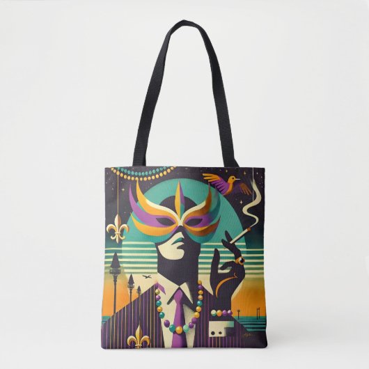 Mardi Gras Het Roken Man Tote Bag (Voorkant)