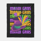 MARDI GRAS Hoed met Veren Fleece Deken (Voorkant)