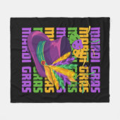 MARDI GRAS Hoed met Veren Fleece Deken (Voorkant (Horizontaal))
