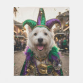 Mardi Gras Hond Jester Kostuum Fleece Deken (Voorkant)