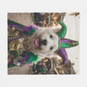Mardi Gras Hond Jester Kostuum Fleece Deken (Voorkant (Horizontaal))