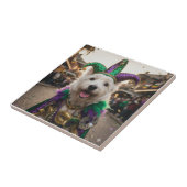 Mardi Gras Hond Jester Kostuum Tegeltje (Zijkant)
