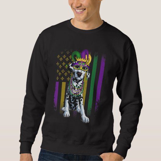 Mardi Gras honden Carnaval Dalmatische hond Jester Trui (Voorkant)