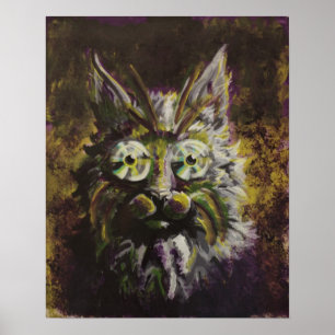 Mardi Gras - Hypnotic Cat Pop Surrealisme Poster