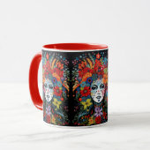 Mardi Gras I Am Woman Naam toevoegen Bloem hoofdto Mok (Voorkant links)