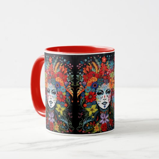 Mardi Gras I Am Woman Naam toevoegen Bloem hoofdto Mok (Voorkant links)