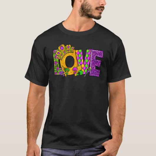Mardi Gras I Love Mardi Gras 2023 Beads Feathers T-shirt (Voorkant)