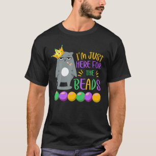 Mardi Gras, ik ben hier alleen voor de kralen, gra T-shirt