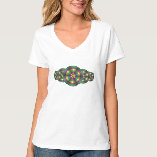 Mardi Gras Illusie Dames Licht Shirt (Voorkant)