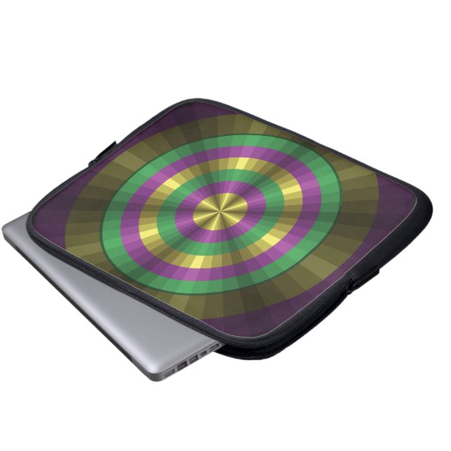 Mardi Gras Illusie Laptophoes Laptop Sleeve (Voorkant onderkant)