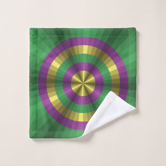 Mardi Gras Illusion Bathroom Towel set Bad Handdoek (Wasdoekje)