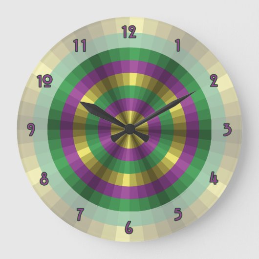 Mardi Gras Illusion Clock Grote Klok (Voorkant)