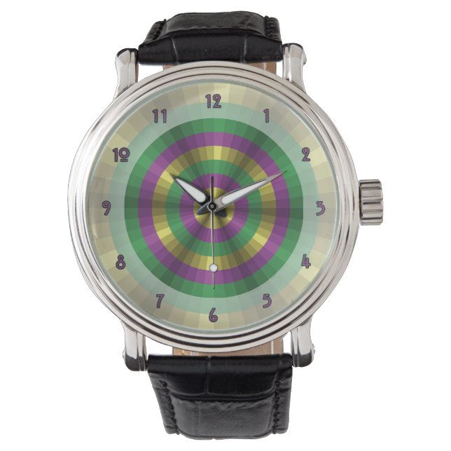 Mardi Gras Illusion Horloge (Voorkant)