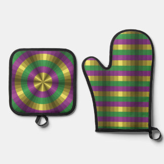 Mardi Gras Illusion Ovenwant & Pannenlap Set