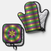 Mardi Gras Illusion Ovenwant & Pannenlap Set (Voorkant / Achterkant)