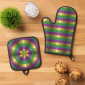 Mardi Gras Illusion Ovenwant & Pannenlap Set (Top down)
