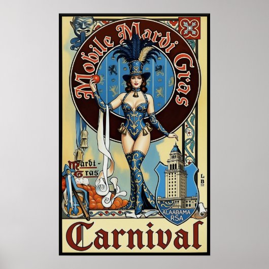 Mardi Gras in Mobile Alabama-reisposter Poster (Voorkant)