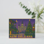Mardi Gras Inspired New Orleans Christmas Postcard Briefkaart (Staand voorkant)
