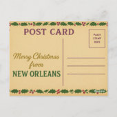 Mardi Gras Inspired New Orleans Christmas Postcard Briefkaart (Achterkant)
