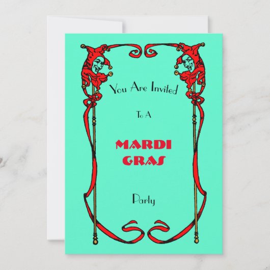  Mardi Gras Invitation Sjabloon Kaart (Voorkant)