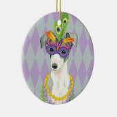 Mardi Gras Italiaanse windhond Keramisch Ornament (Rechts)