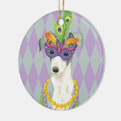 Mardi Gras Italiaanse windhond Keramisch Ornament (Links)
