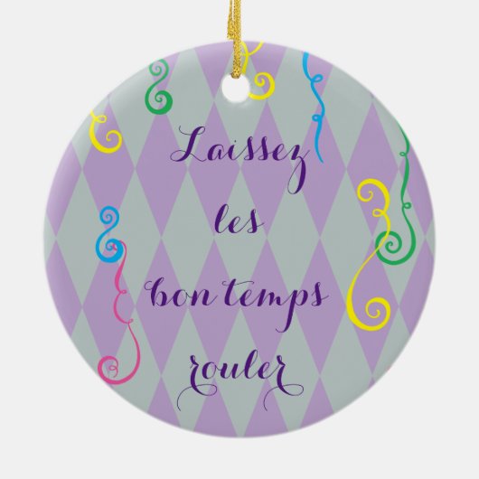 Mardi Gras Italiaanse windhond Keramisch Ornament (Achterkant)