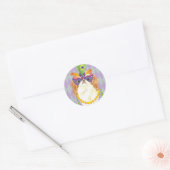 Mardi Gras Japanse Chin Ronde Sticker (Envelop)