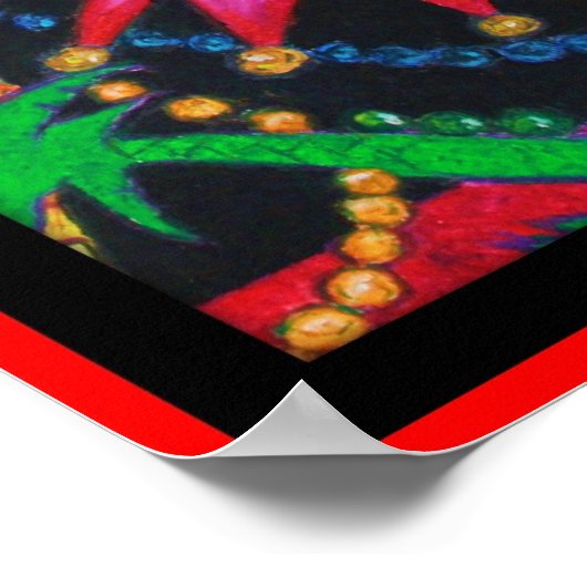 Mardi Gras Jazz Cat Poster (Hoek)