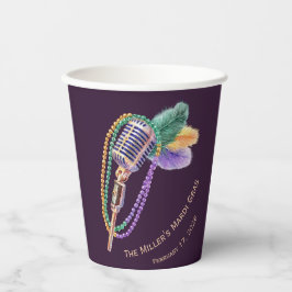 Mardi Gras Jazz Microfoon Feest Cups Papieren Bekers