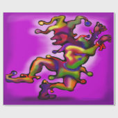Mardi Gras Jester 2x3' 60# Wanddecoratie Cadeaupapier (Vlak)