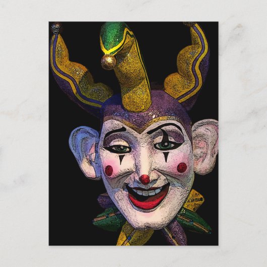 Mardi Gras Jester Briefkaart (Voorkant)