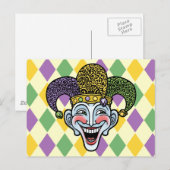 Mardi Gras Jester Briefkaart (Voorkant / Achterkant)